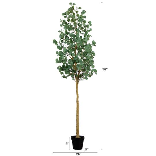 8ft. Potted Green Artificial Eucalyptus Tree